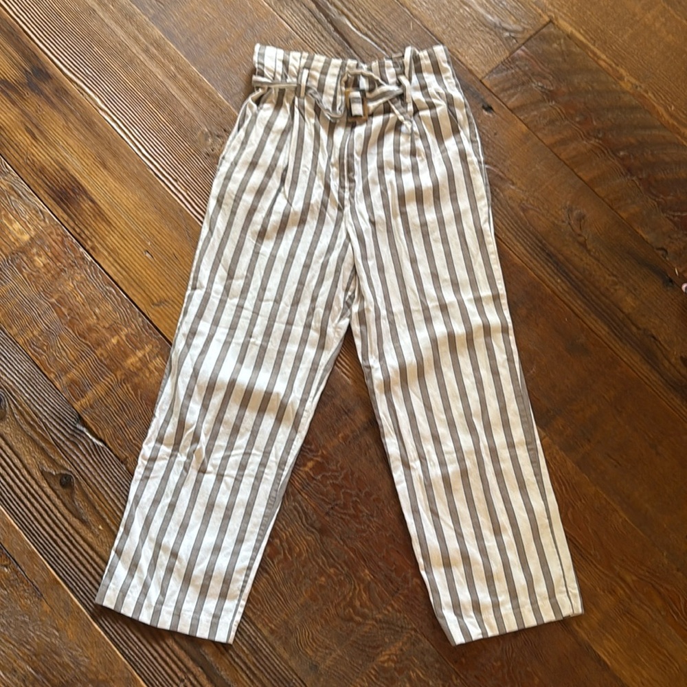 Topshop Pinstripe Pants w Belt Sz 6